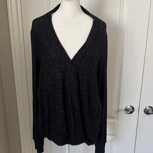 Bobeau Charcoal V-Neck Sweater